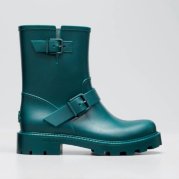 JIMMY CHOO Moto Rain Short Boots NWT in Box - Picture 1 of 4